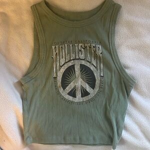 green graphic tank top